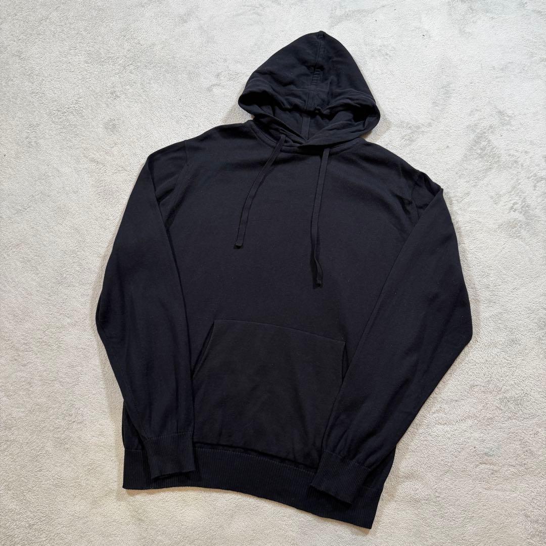 ジョンスメドレー　ニット　パーカー　フーディー　コットン　ブラック　Lサイズ