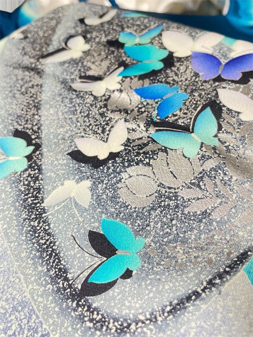 mi 様 振袖 秋山庄太郎 フルセット 成人式 ブルー 手描き友禅