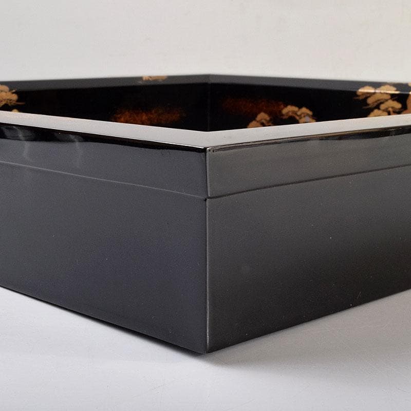 茶道具　輪島塗　組橋貞風作　老松蒔絵　炉縁　共箱　C　R9229B