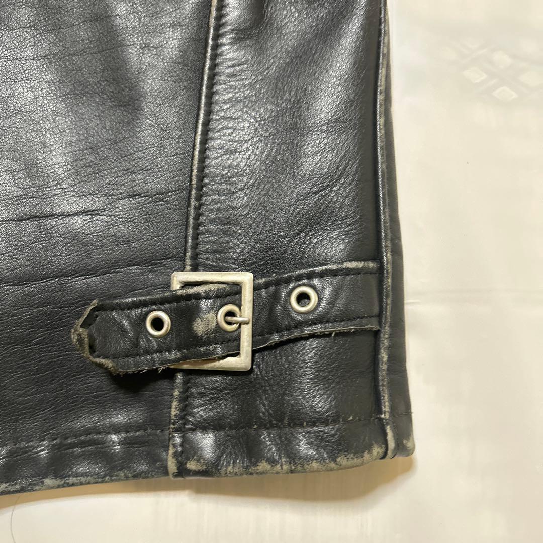 Schott ショット シングルライダース レザー 米国製 40 黒　中ボア無し