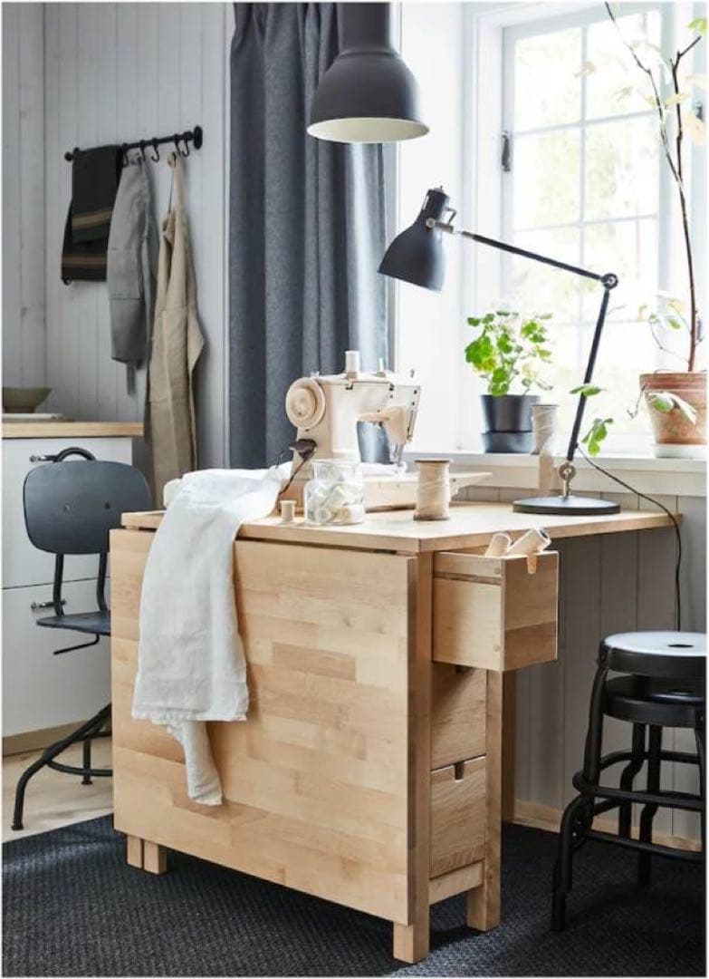 【送料込み】IKEAノールデン ゲートレッグテーブル 収納 折りたたみ