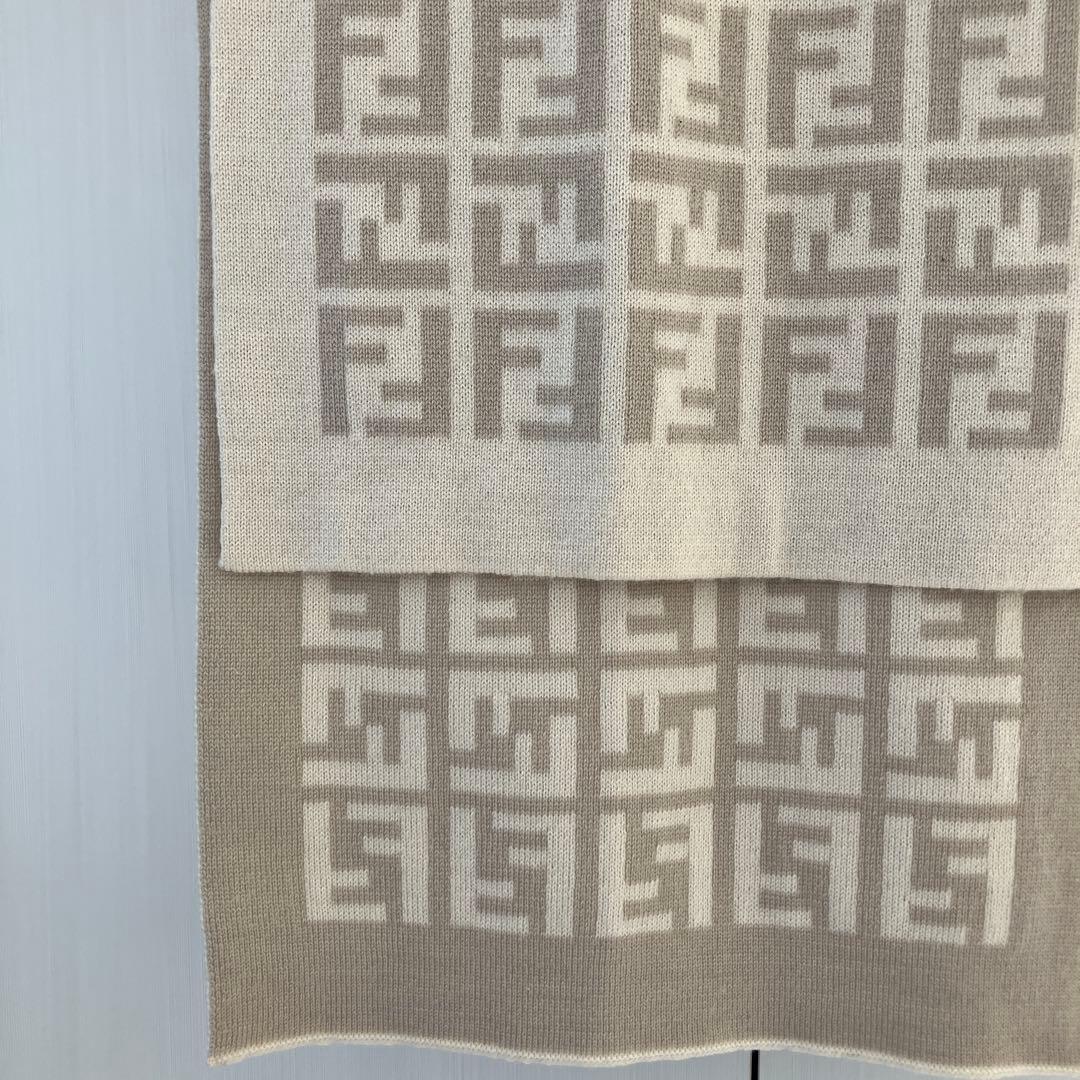【FENDI / フェンディ】マフラー ズッカ柄 ベージュ系