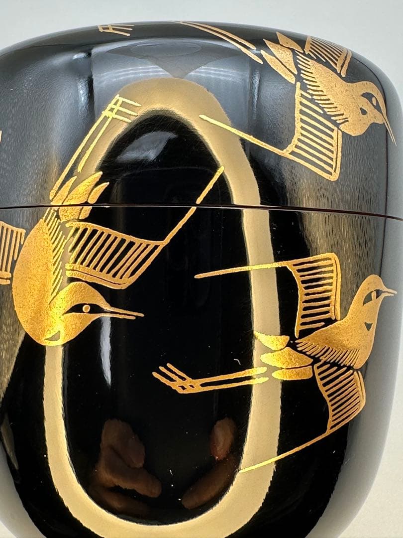 茶道具　棗　新井司峰　千鳥蒔絵