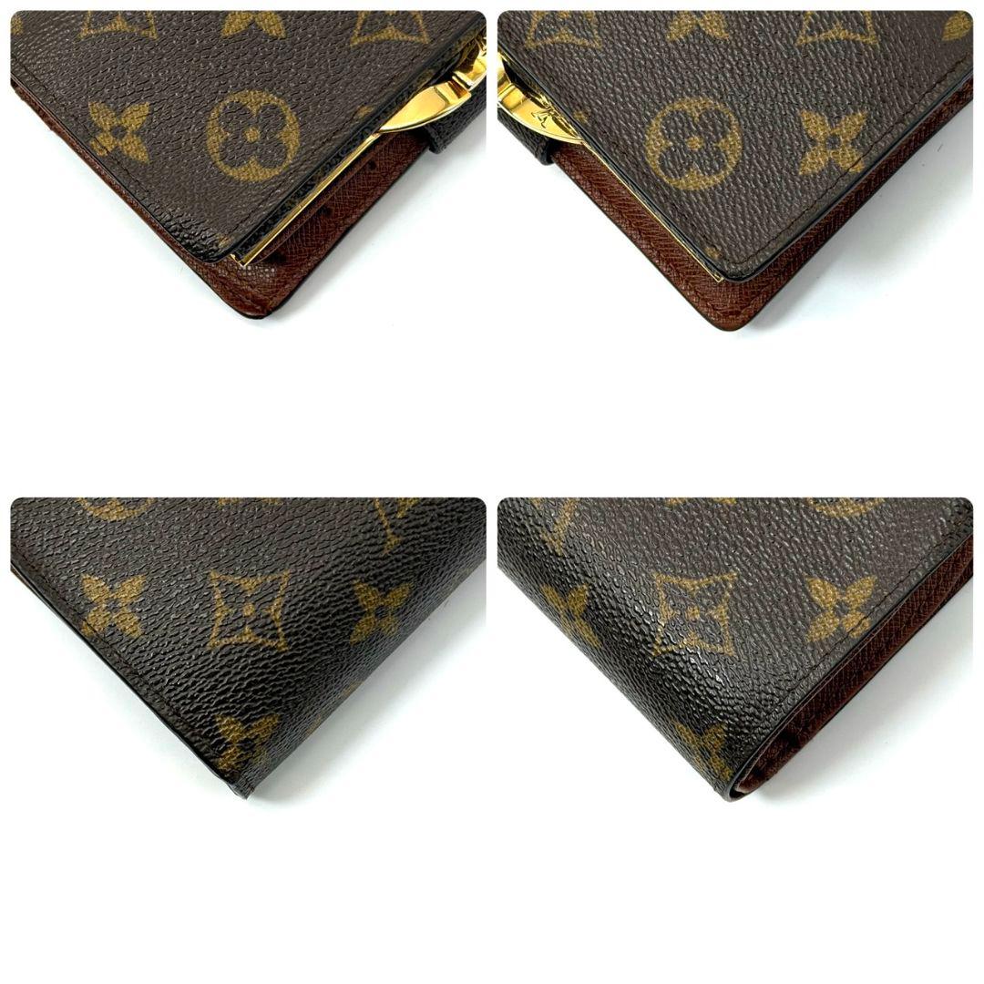 良品. ルイヴィトン モノグラム ポルトモネ ビエ ヴィエノワ がま口 茶 財布