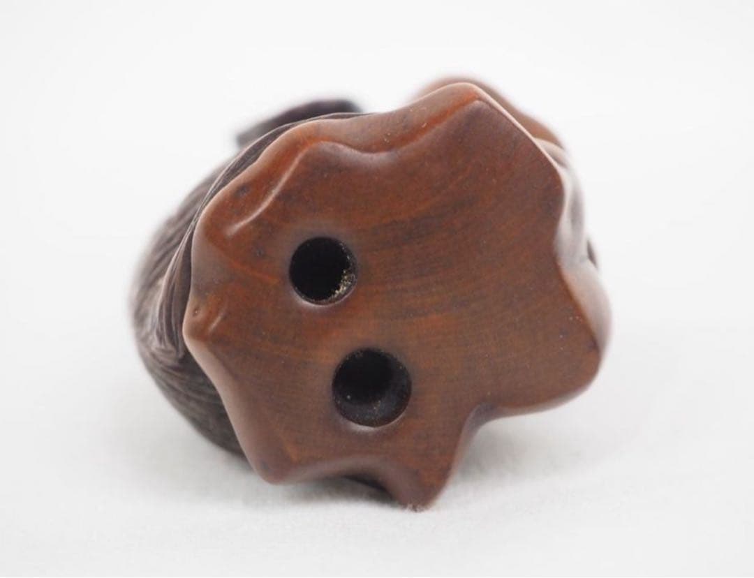 送料無料　時代物　柘植/黄楊　犬根付