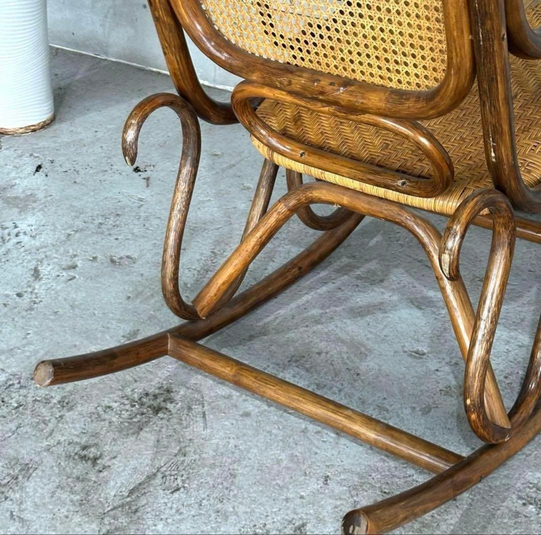 ꧁チワワ꧂ラタン ロッキングチェア　ヴィンテージ　送料込　アンティーク