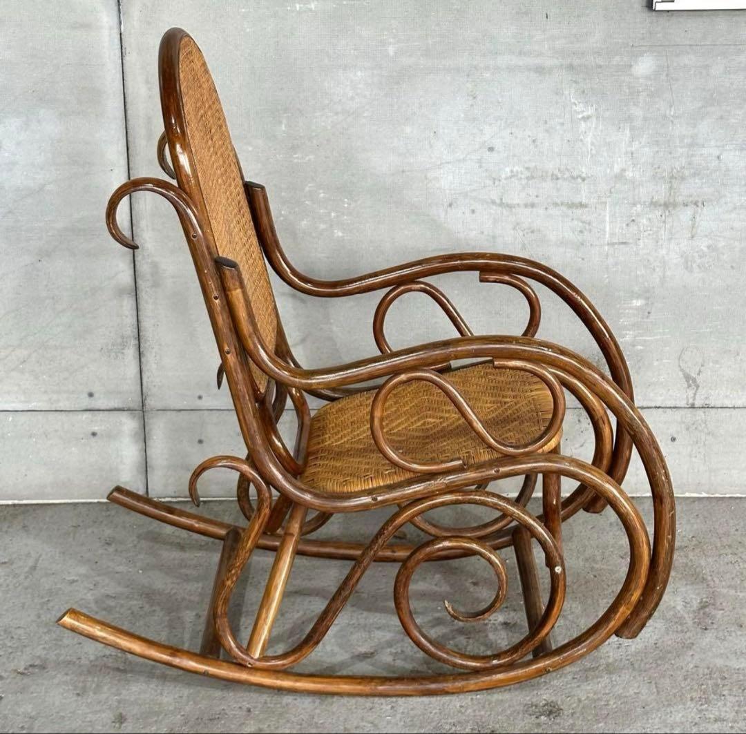 ꧁チワワ꧂ラタン ロッキングチェア　ヴィンテージ　送料込　アンティーク