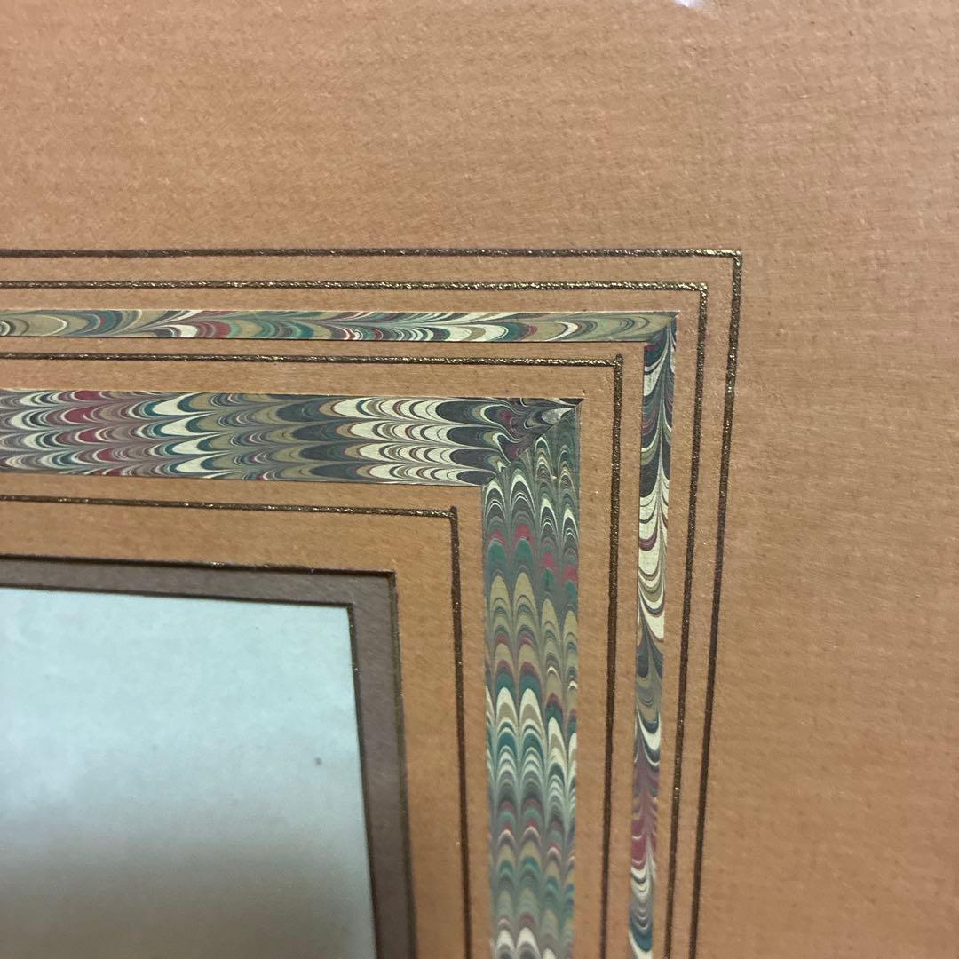 フランスアンティーク貴婦人版画　マーブル額装　最大サイズ