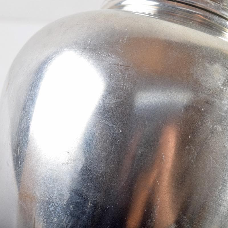 煎茶道具　浪華錫半造　上錫製　茶壷　茶心壷　約644ｇ　共箱　M　R8521