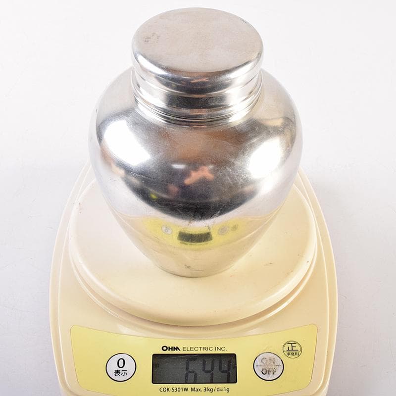 煎茶道具　浪華錫半造　上錫製　茶壷　茶心壷　約644ｇ　共箱　M　R8521