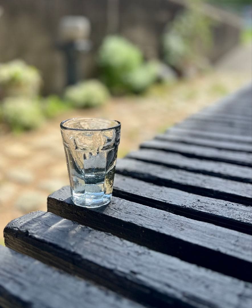 アンティーク　梅型コップ　剣先コップ　ウランガラス　和ガラス　古道具　大正ロマン