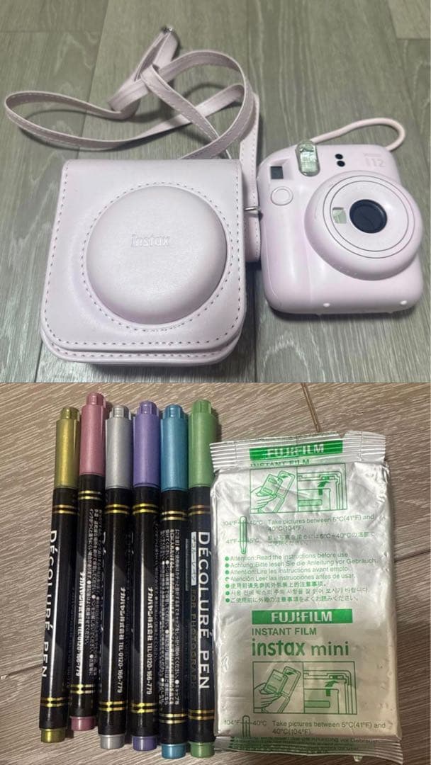 instax mini 12ピンク ケース付き