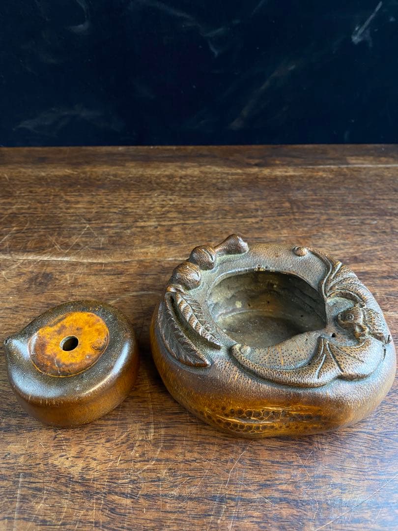 竹製灰皿　水滴　2個セット