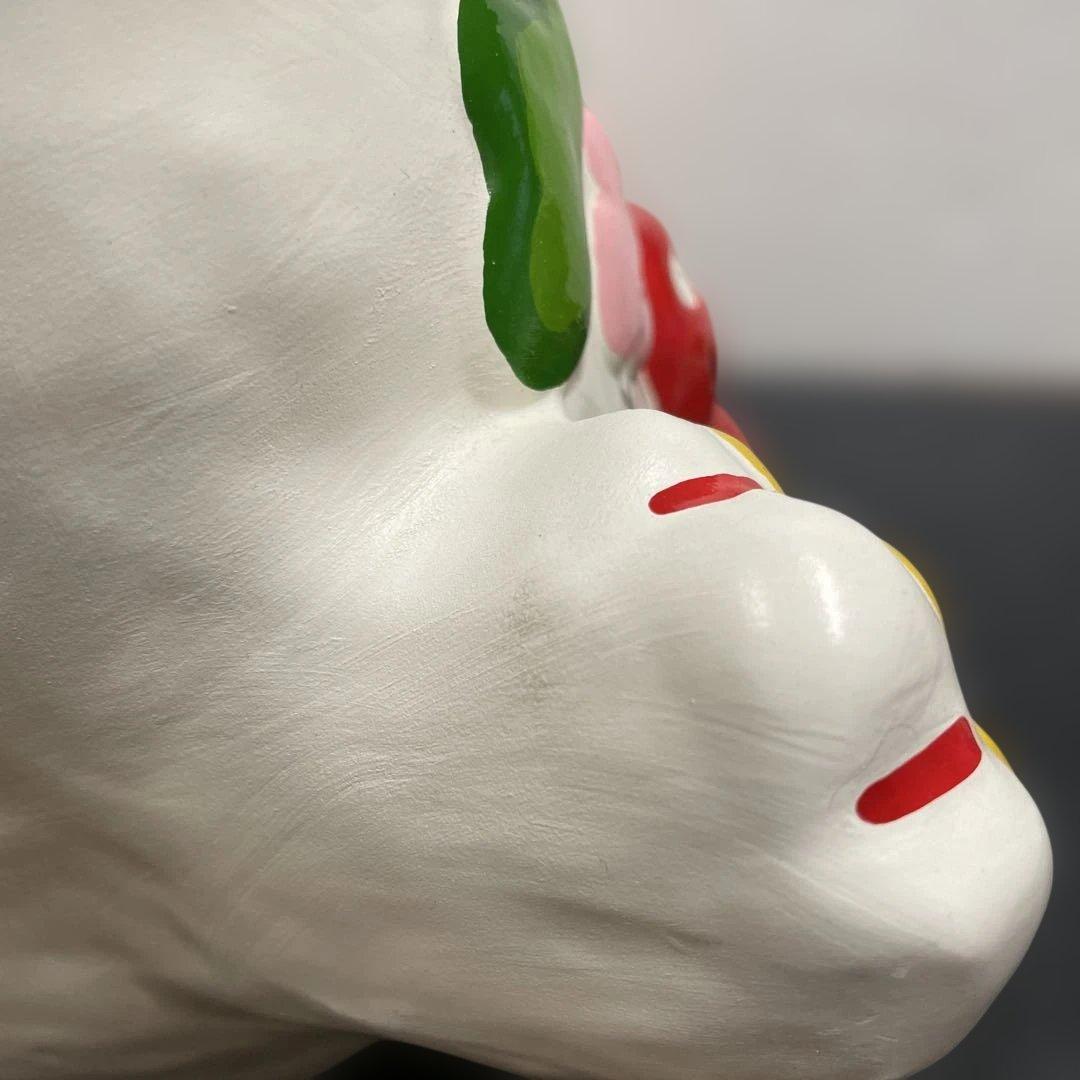 陶器 招き猫 置物 福よ来い　高さ約34cm レトロな工芸品　コレクション