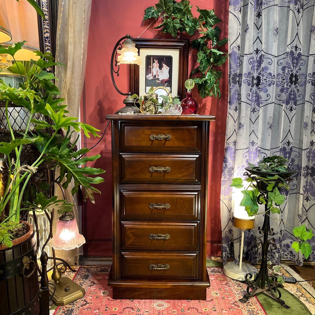 Sale アンティーク　５DR コンパクト　チェスト　キャビネット