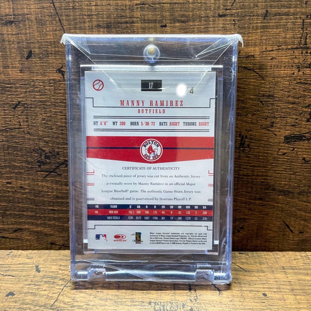 マニーラミレス世界4枚限定 激レア 実使用ボタン カード レッドソックス