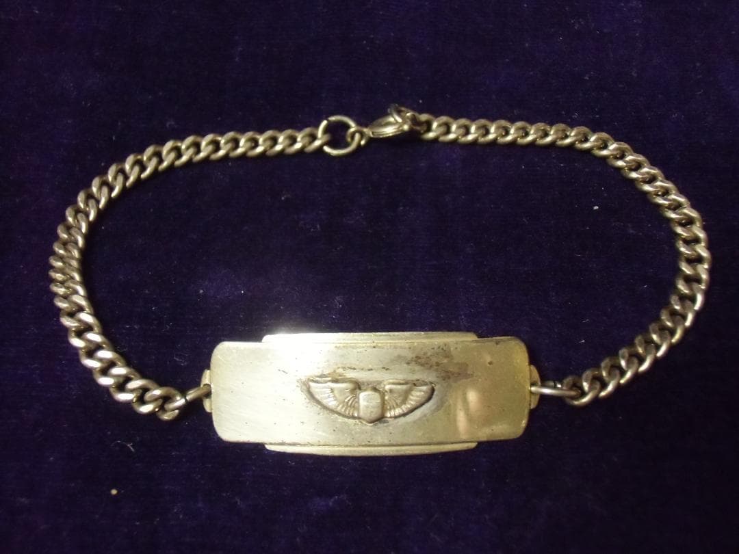 ★アメリカ軍＊ＡＡＦ/陸軍航空隊＊９２５銀製ブレスレット＊約２０ｃｍ（実物）