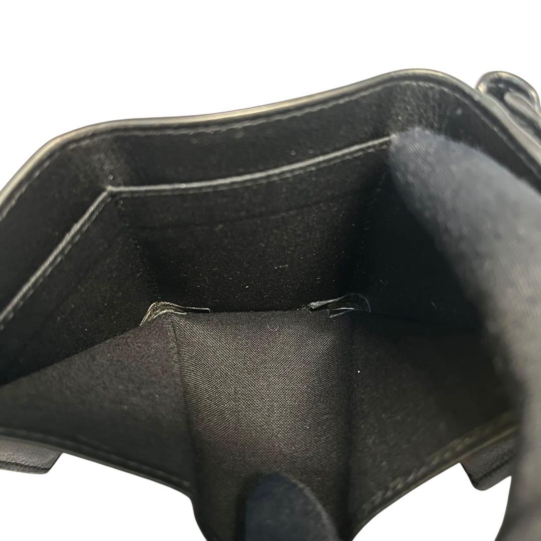 希少✨バレンシアガ ペーパーミニウォレット 三つ折り財布 ロゴ刻印 ブラック