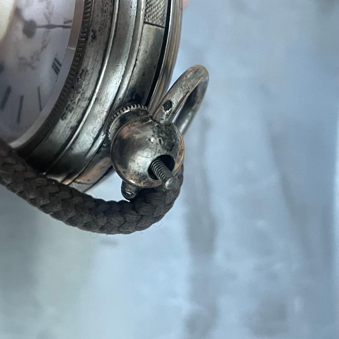 アンティーク 銀無垢 FINE SILVER 鍵巻き懐中時計 ジャンク