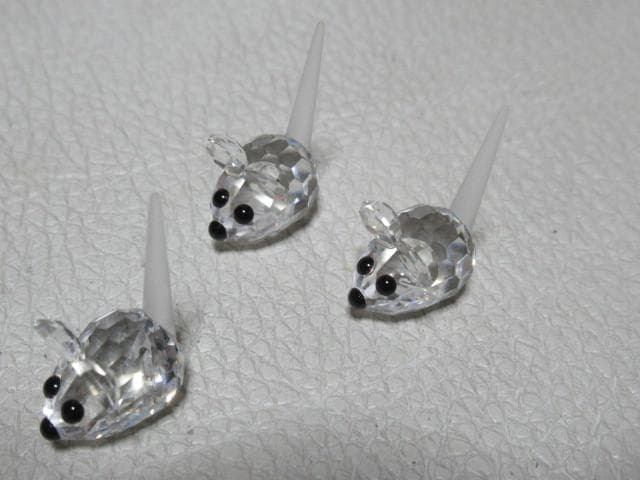 ◆未使用 2000年廃盤品 オーストリア製！スワロフスキー『野ネズミ３匹セット』
