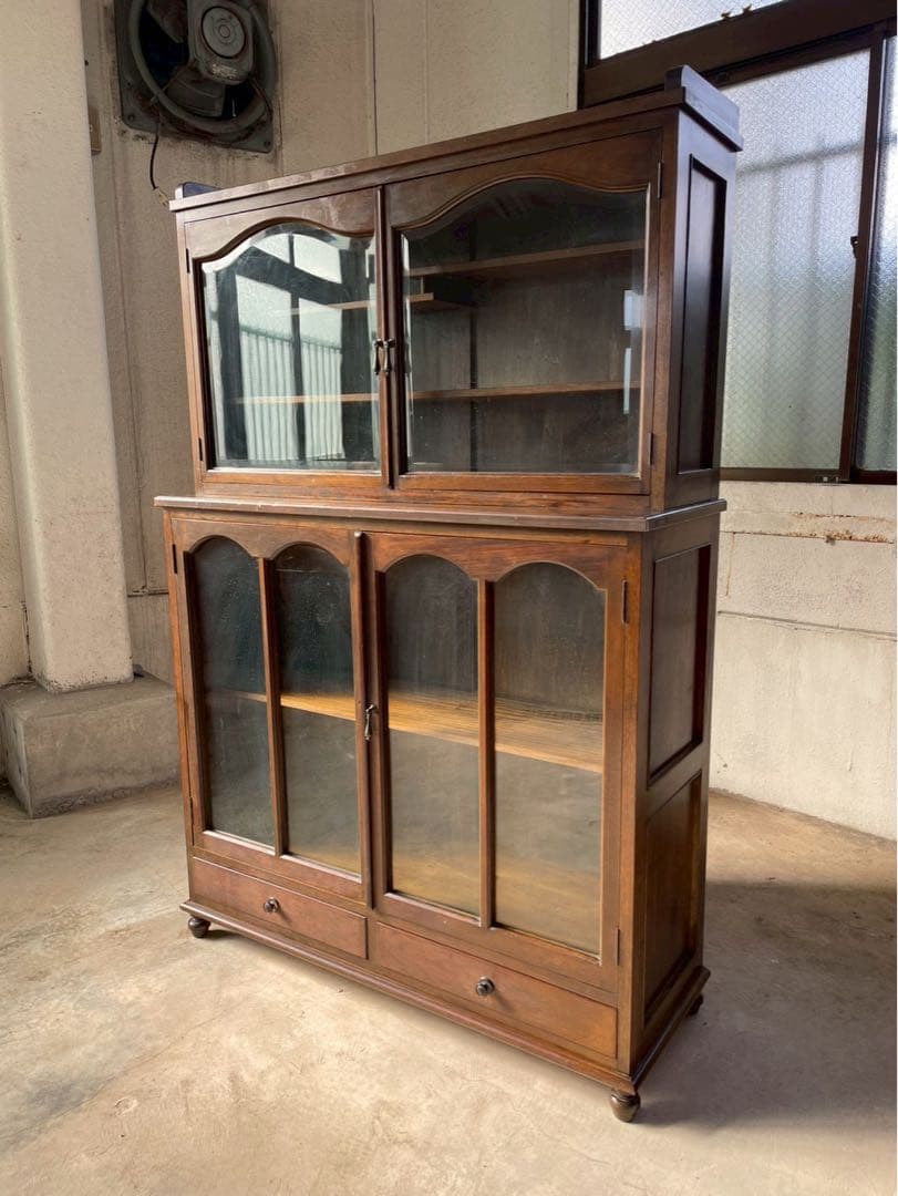 激レア‼️イギリス　アンティーク　丸足　キュリオケース　什器　キャビネット　英国