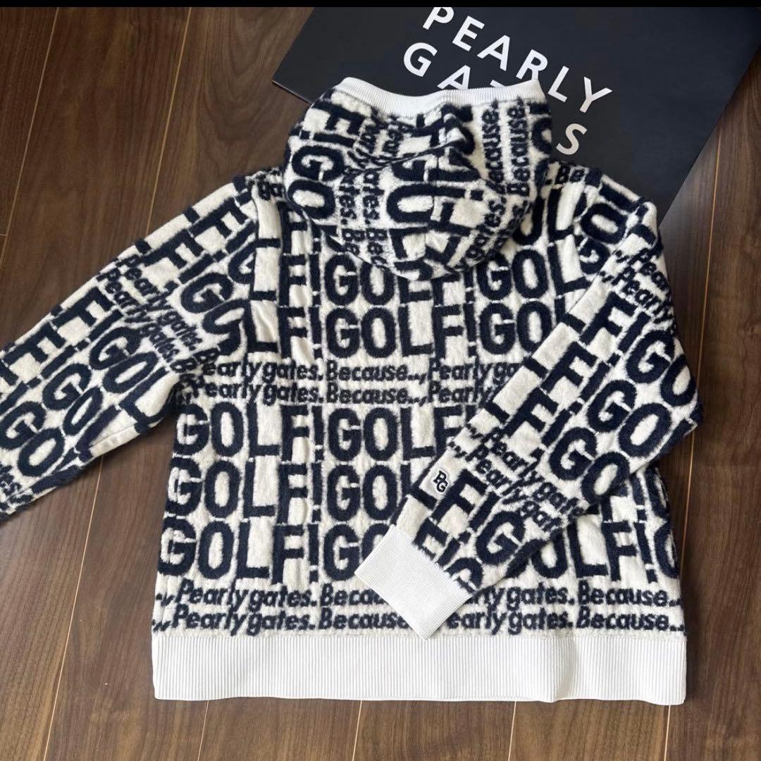 新品♪96.800円PEARLY GATES フードニットパーカー＆スカート Ｌ