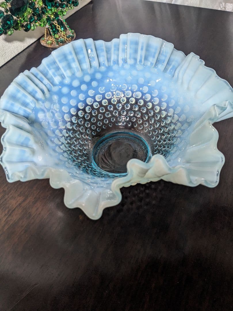 フェントン　ブルーオパルセント　ホブネイル　ラージフリルボウル お値下げ中