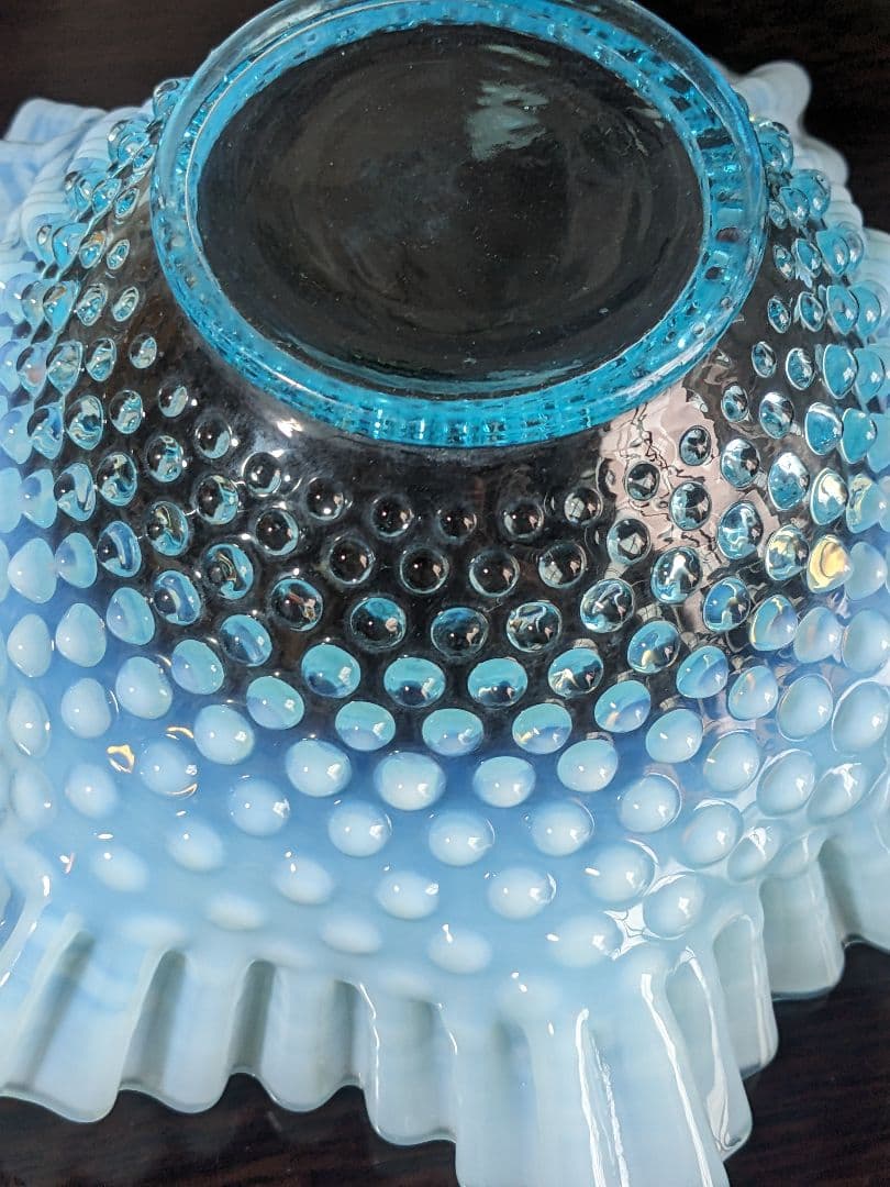 フェントン　ブルーオパルセント　ホブネイル　ラージフリルボウル お値下げ中