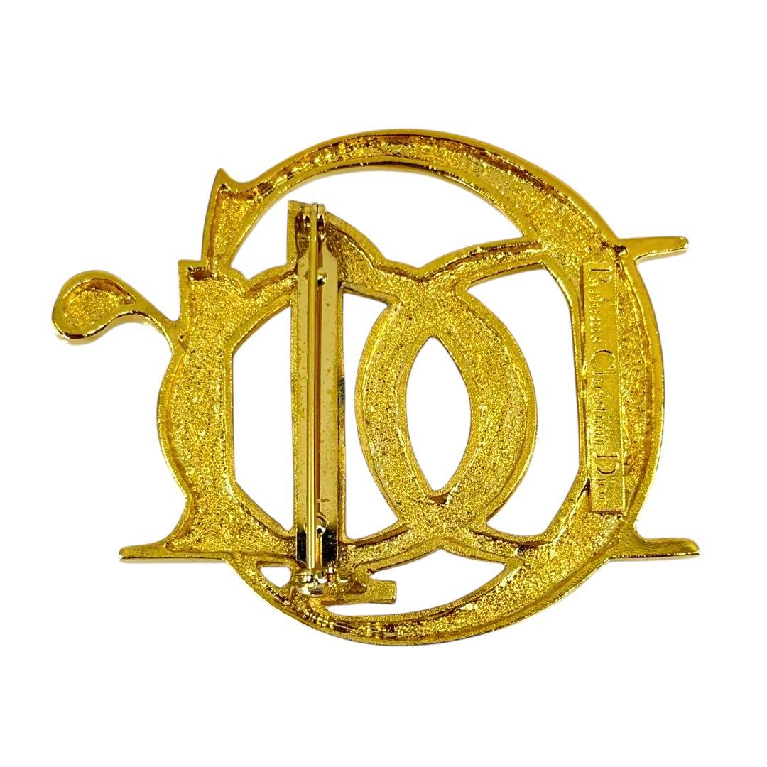 【美品】ディオール　ロゴ　エンブレム　ブローチ　ゴールド