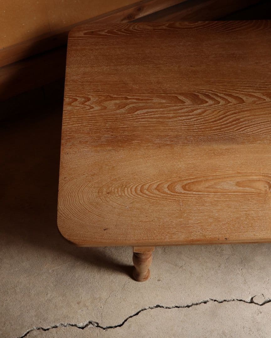 最終お値下げ 大きめサイズのろくろ脚角ちゃぶ台　古道具 古家具 ローテーブル