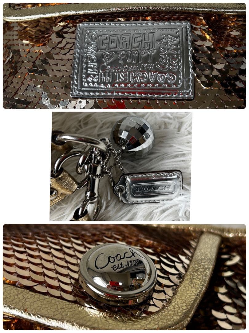 バッグ Rare Coach Poppy Sequin Spotlight 2way
