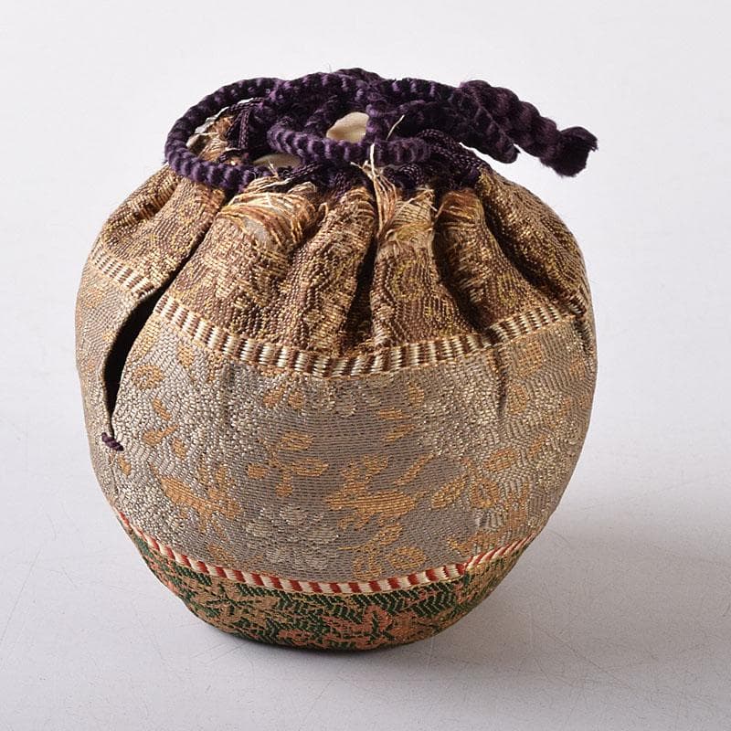 Gojyo 京焼　清水焼　桶谷定一作　文琳茶入　仕覆付　共箱　V　8205