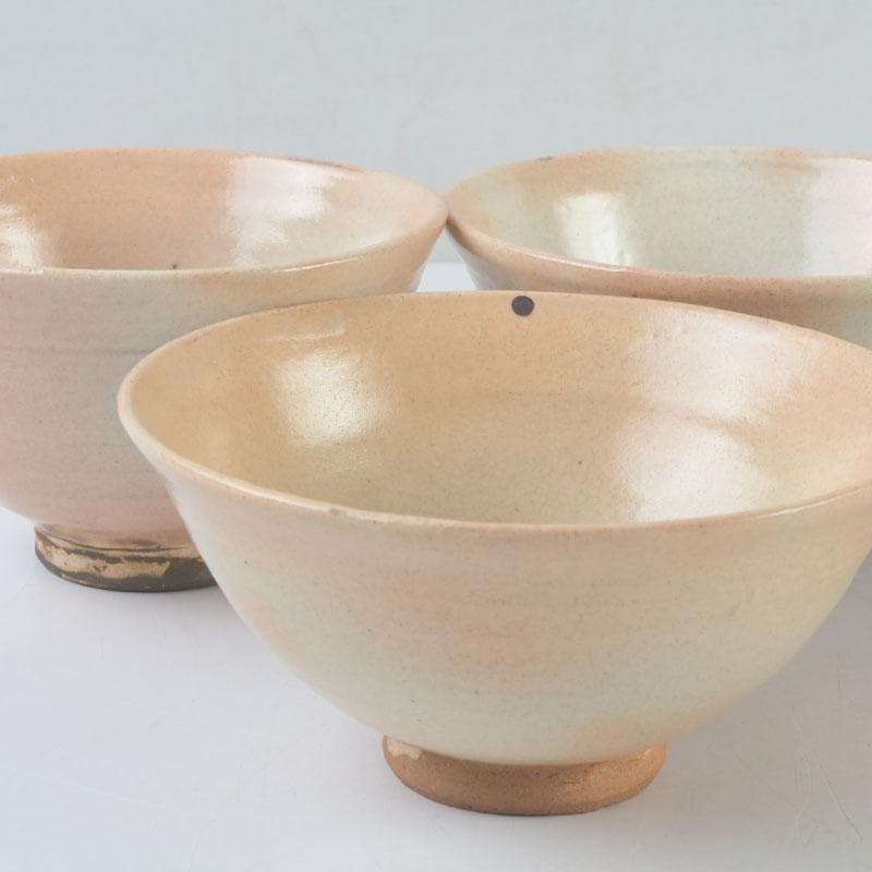 ゆき　茶道具　三蔵窯　粉引など　数茶碗六種十二客　時代箱付　M　9536A