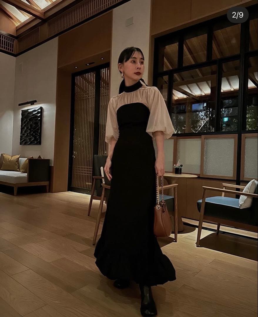 ameri vintage ロングドレス　ブラック　S 新品未使用