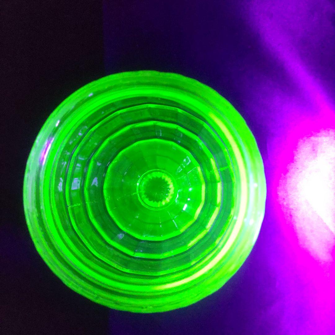 ウランガラス　キャンディポット　希少　レア　アンティーク　1客