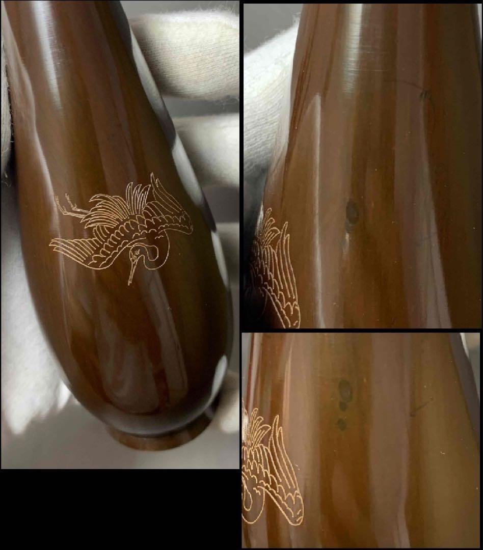 茶道具　鶴の絵　花入　竹影堂