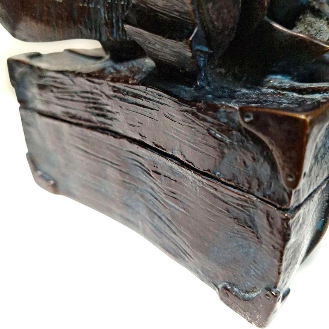 置物　ブロンズ像　本を読む少年　インテリア　アンティーク　オブジェ　　希少