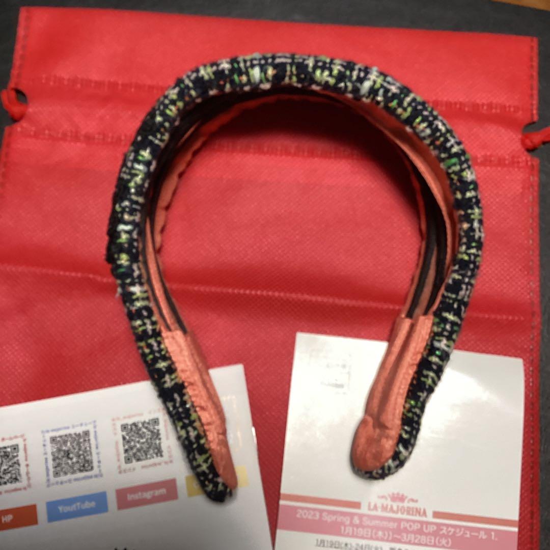 ラマジョリーナ　ブラックピンク　カチューシャ　ツイード