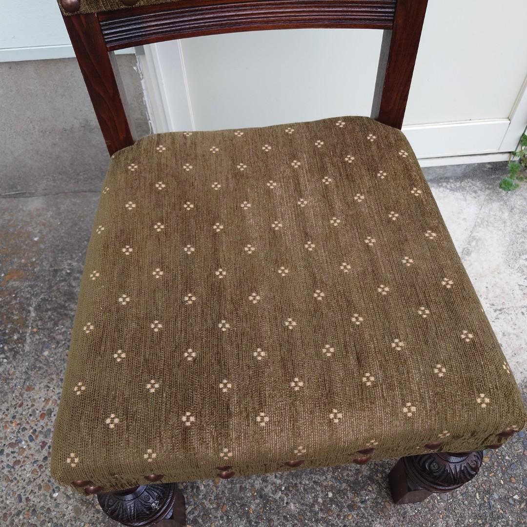 357　オールドチャーム 椅子　アンティーク　英国家具　鋲打