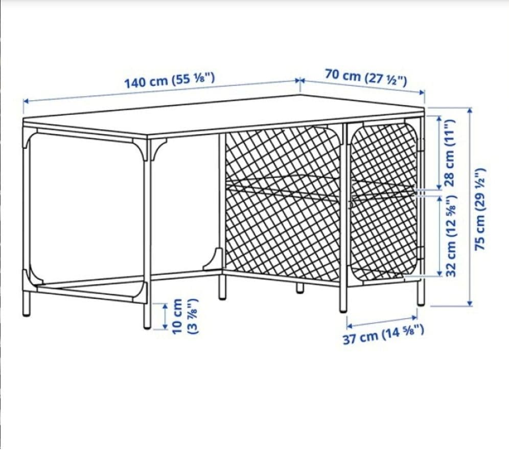 引取り限定 IKEA FJALLBO デスク ブラック 140cm×70cm