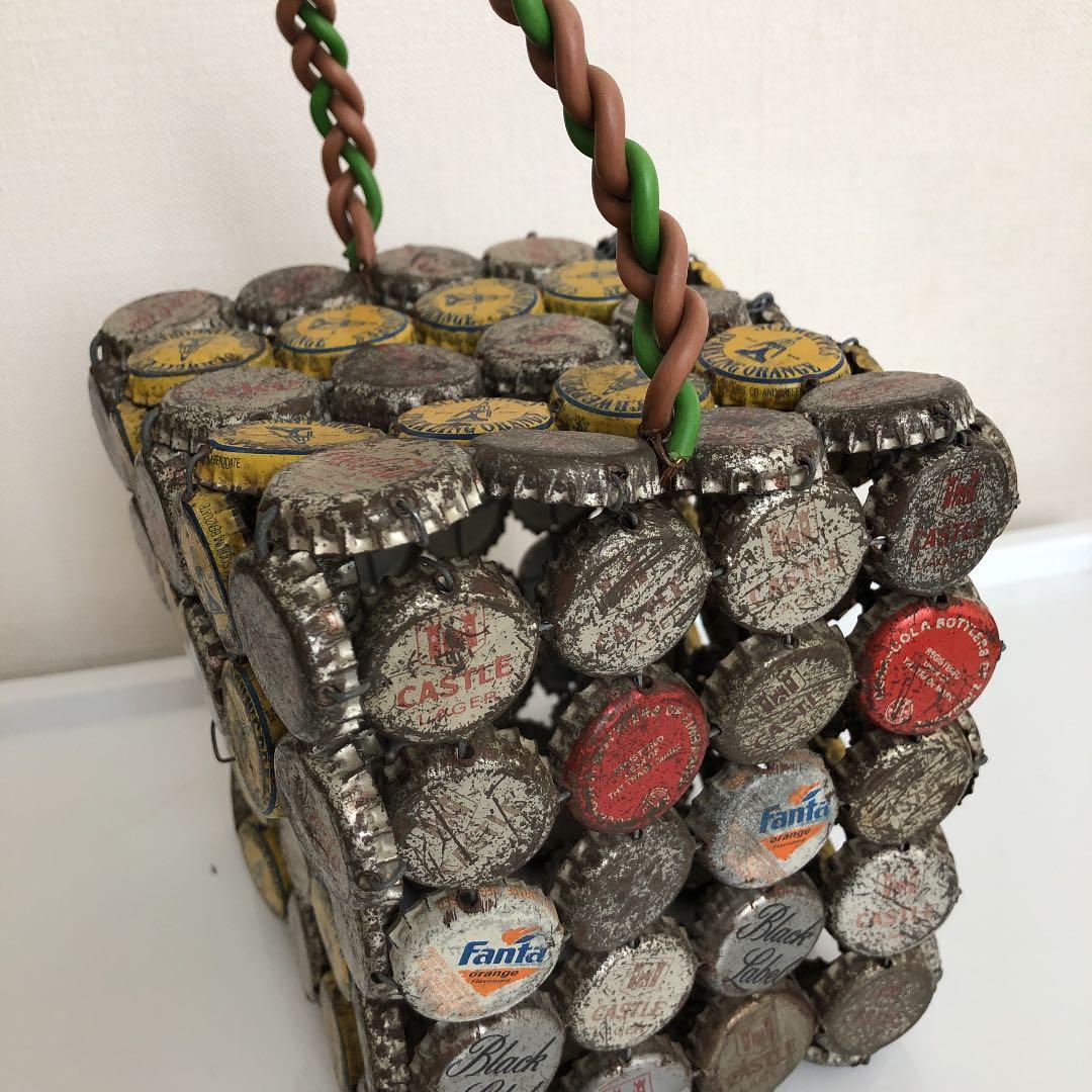 王冠のビンテージ　bag  レトロ　ボトルキャップ