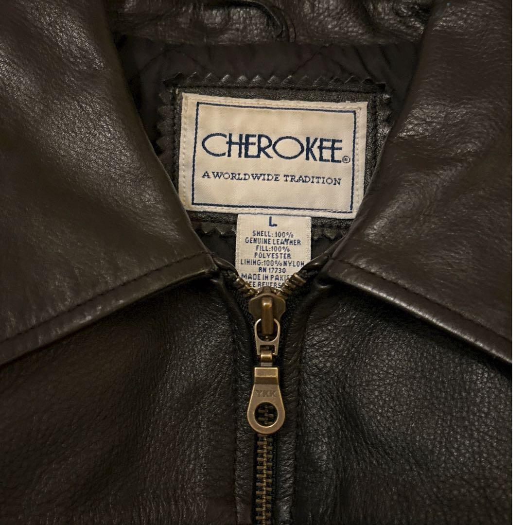 90s 本革 vintage cherokee A-2 ジャケット ブラック L