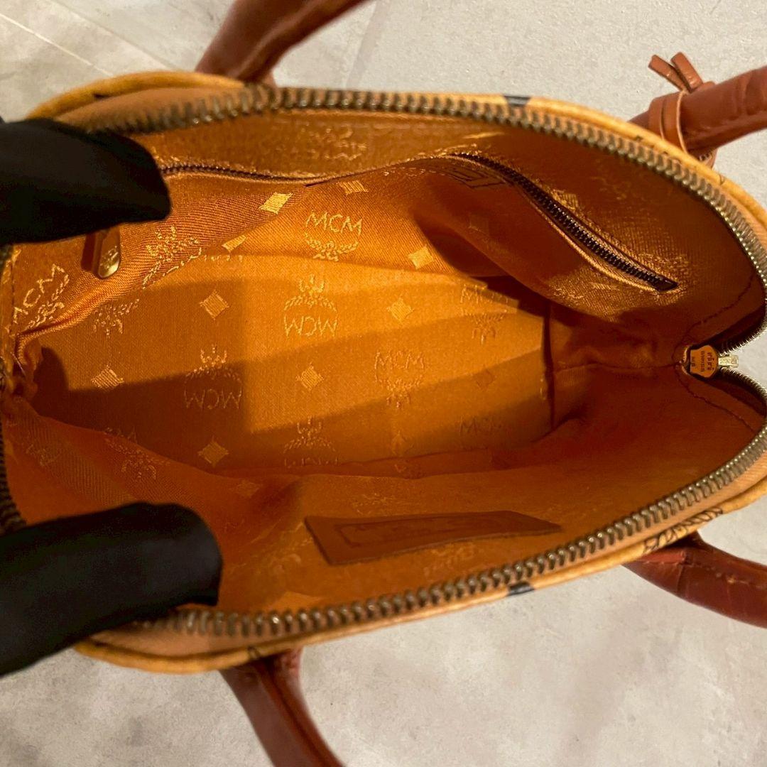 MCM ハンドバッグ ミニボストン ヴィセトス ブラウン 総柄 PVC