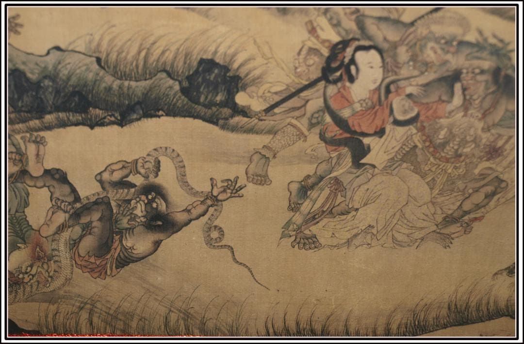 蔵整理　中国時代の絵　激安骨董品　時代不明　掛け軸 BD056A2-3