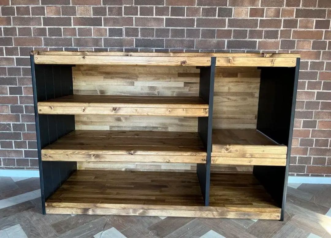 木製オープンシェルフラック食器棚