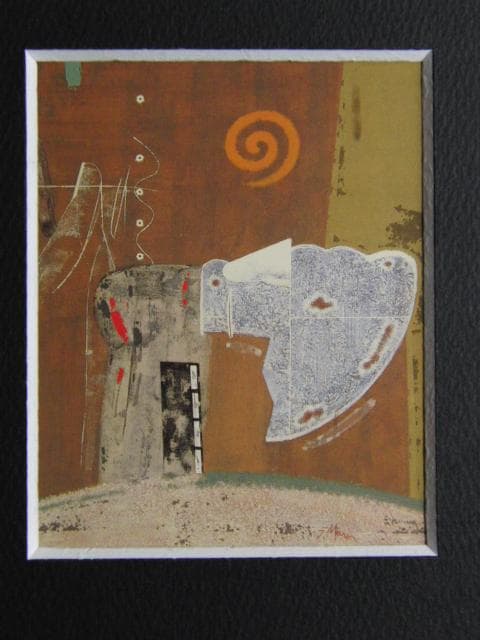 室越健美、『異郷の花』、希少な画集より、新品高級額・額装付