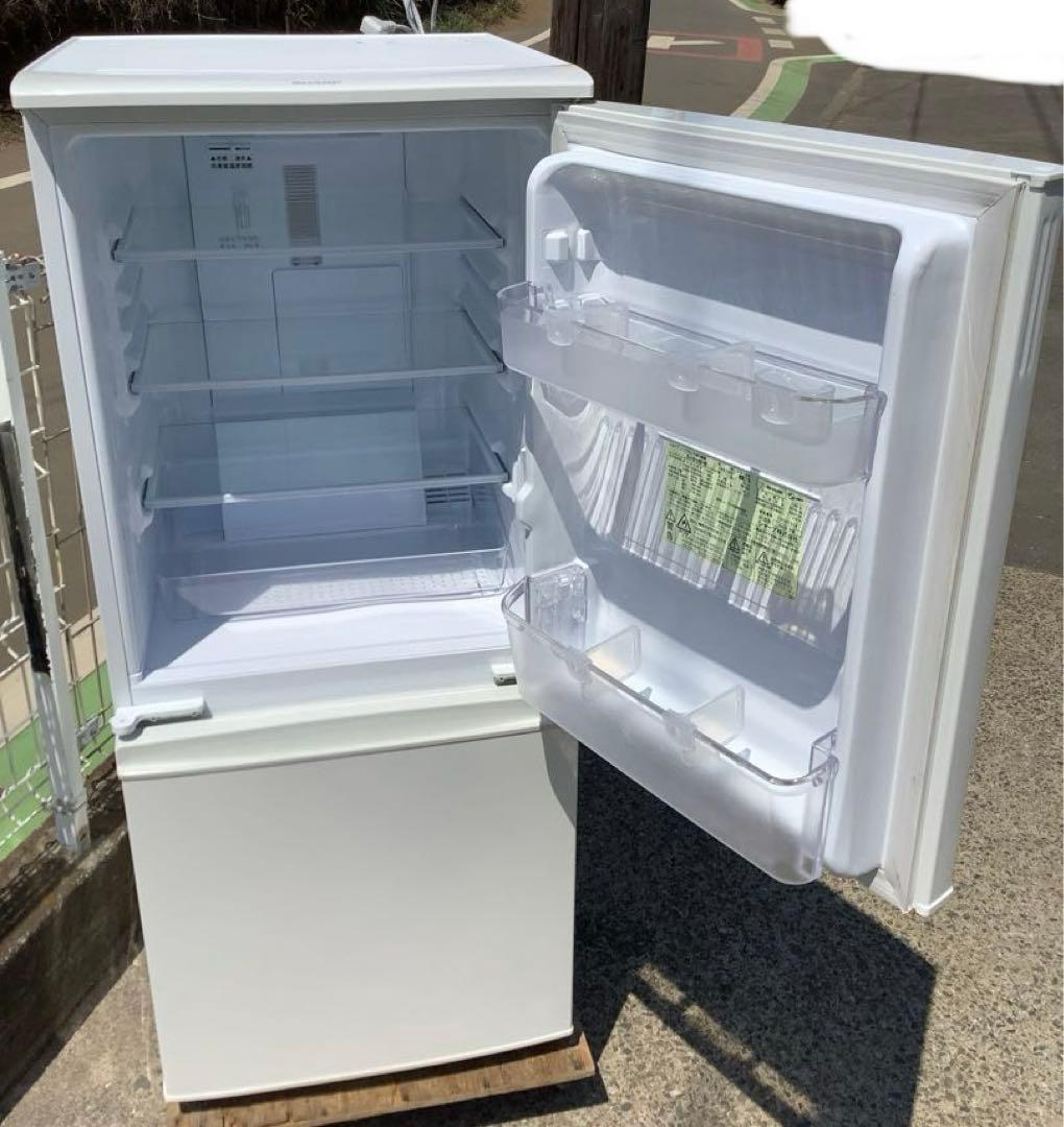 2ドア冷蔵庫 シャープ SJ-D14B-W 137L 2016年製 ホワイト