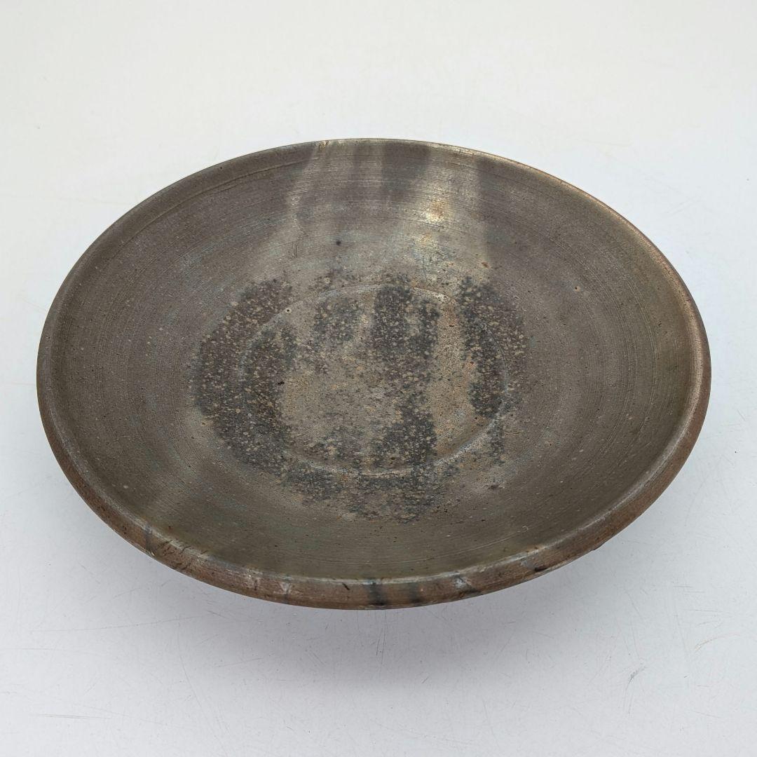 窯元松園 備前焼 金彩窯変皿 共箱 和食器 中皿 金襷 日本料理 レア 希少