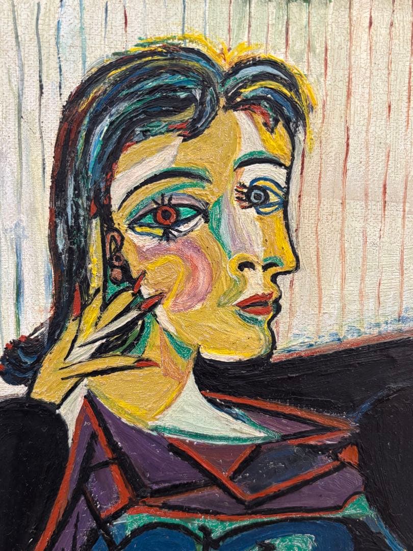 ピカソ　ドラマールの肖像　油絵複製画レプリカ　額縁