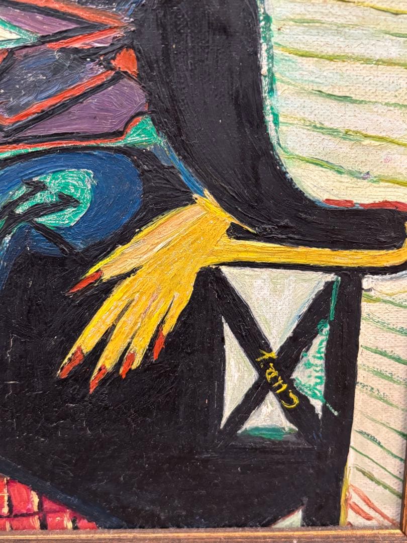 ピカソ　ドラマールの肖像　油絵複製画レプリカ　額縁